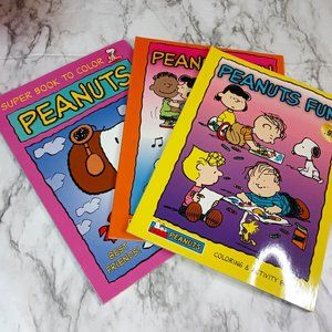 Set Of 3 Peanuts Coloring & Activity Books Vintage New!